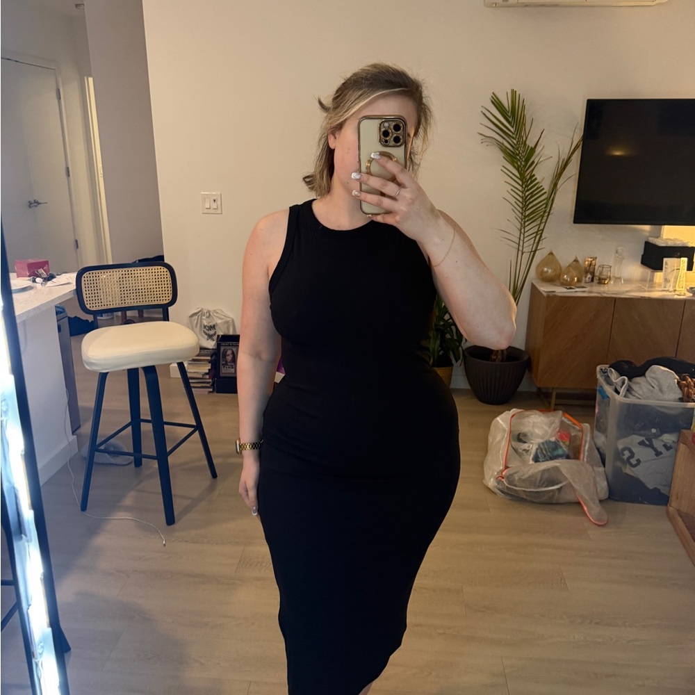 Black midi dress